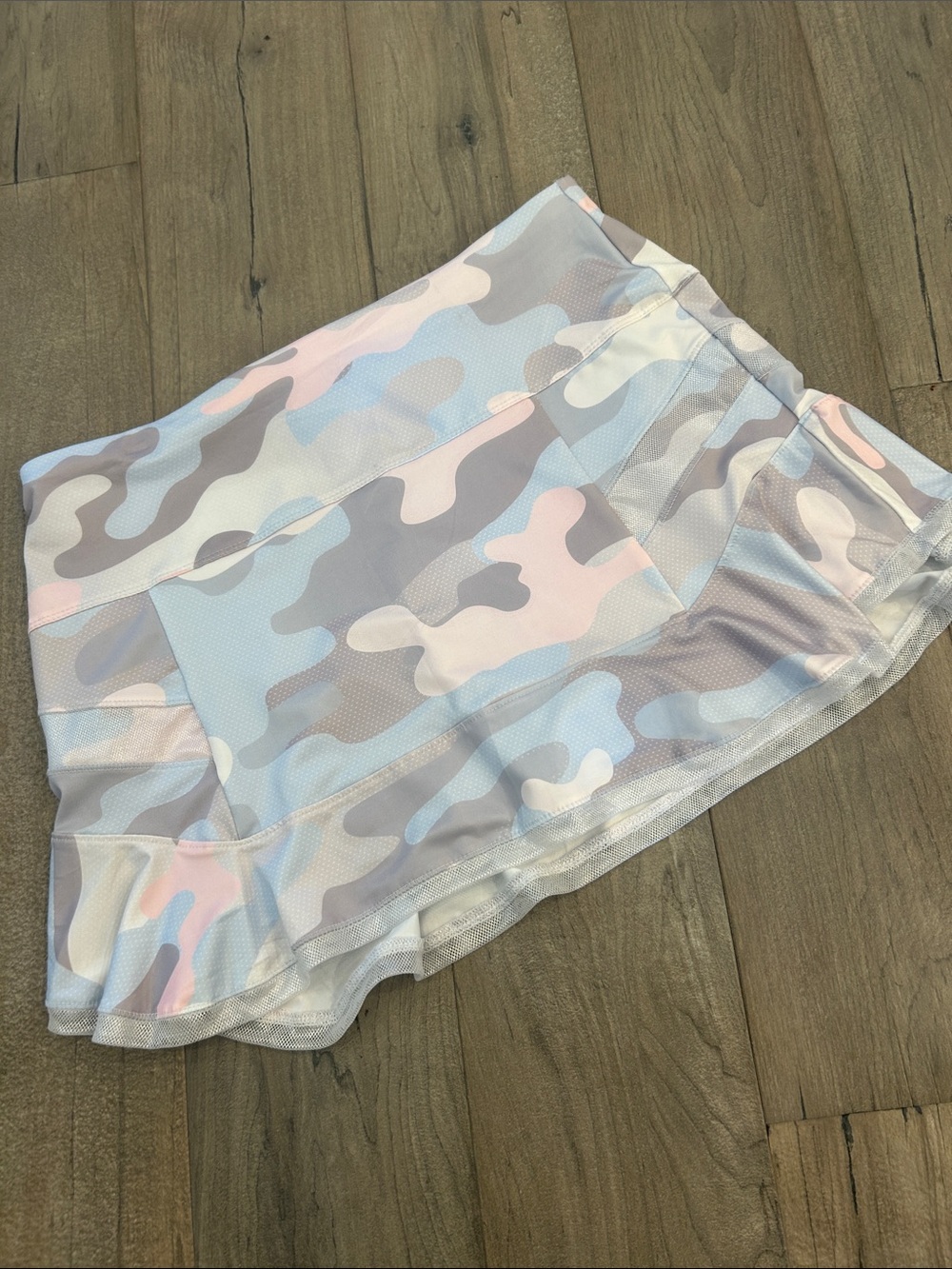 Lucky in Love Camo Ruffle Hem Athletic Skort